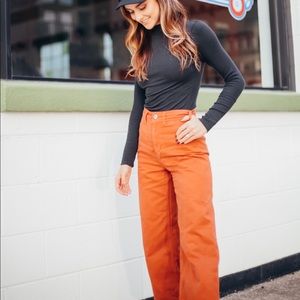 Wide leg Free People Orange Pants